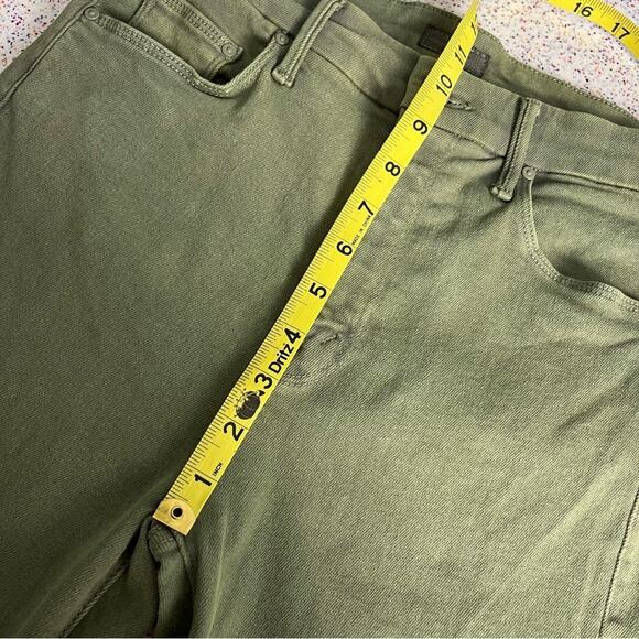 MOTHER The Looker High Waisted Ankle Skinny Jeans Olive Green Women's Size 27 - Picture 13 of 14